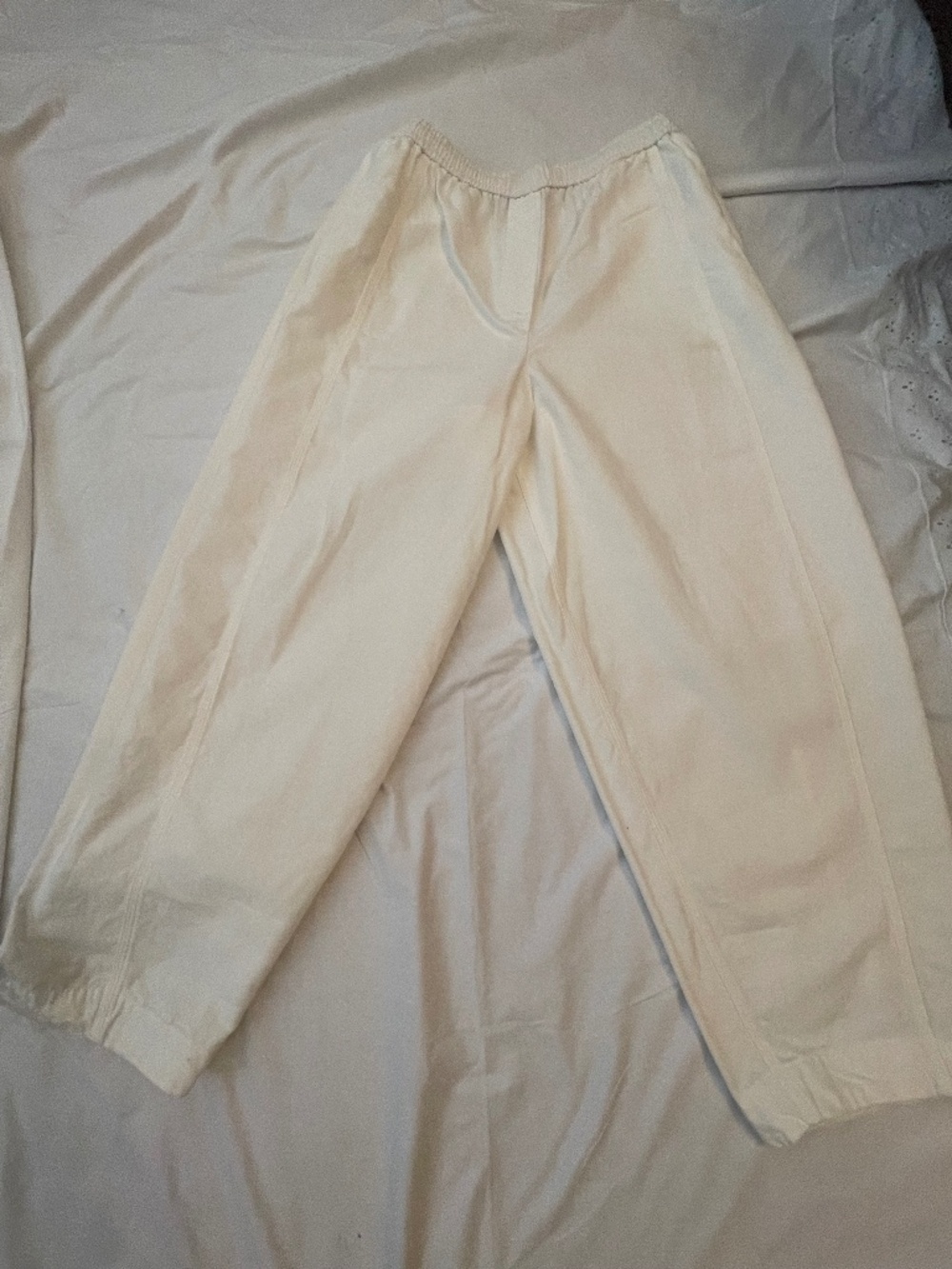 COS Off-White Barrel Pants
